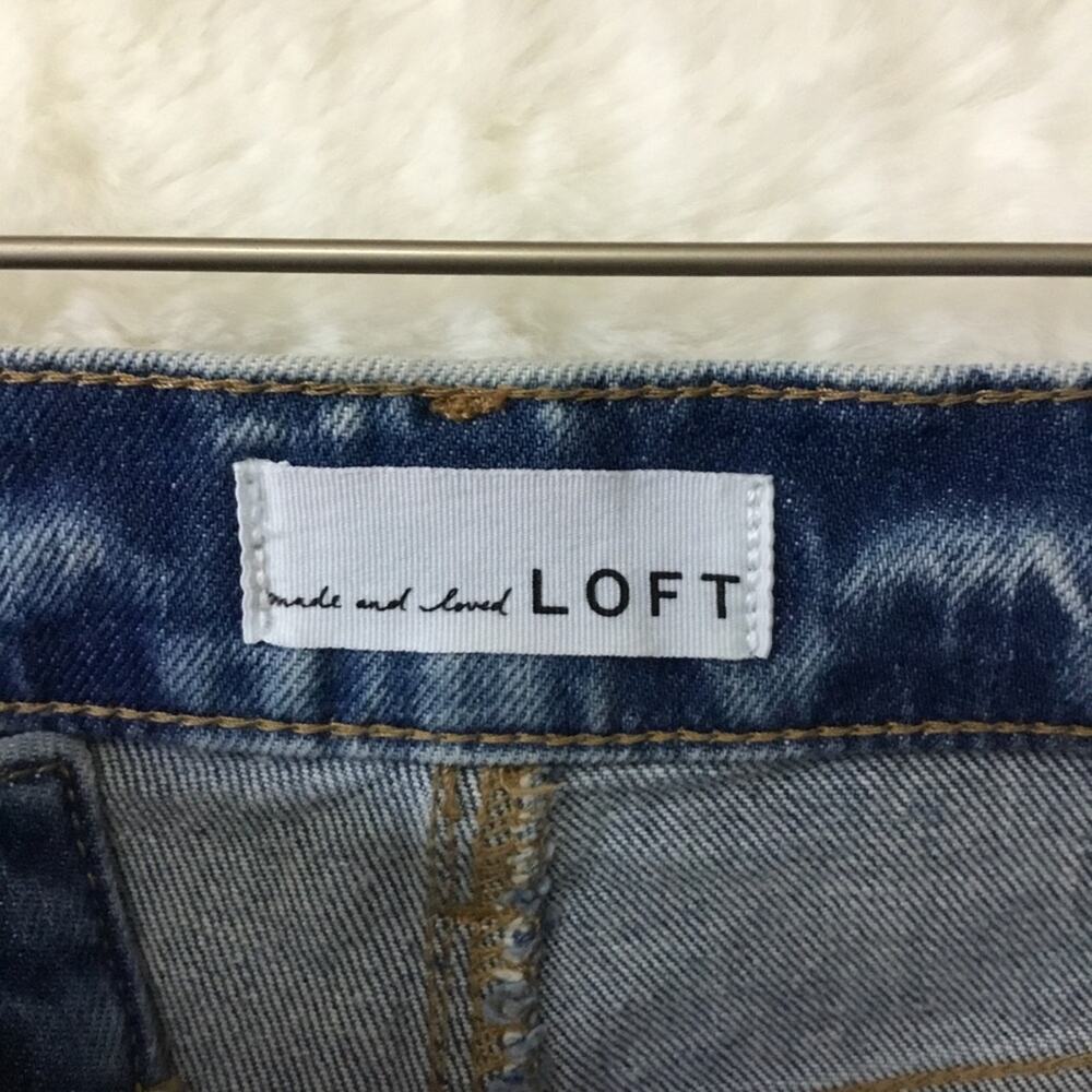 Loft Blue High Waist Straight Crop Jeans - Picture 9 of 16